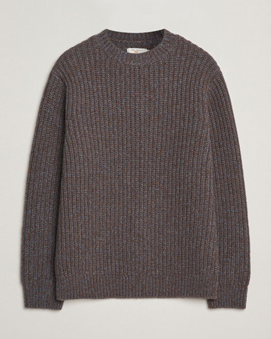Nudie Jeans August Chunky Knitted Wool Sweater Brown – Braun