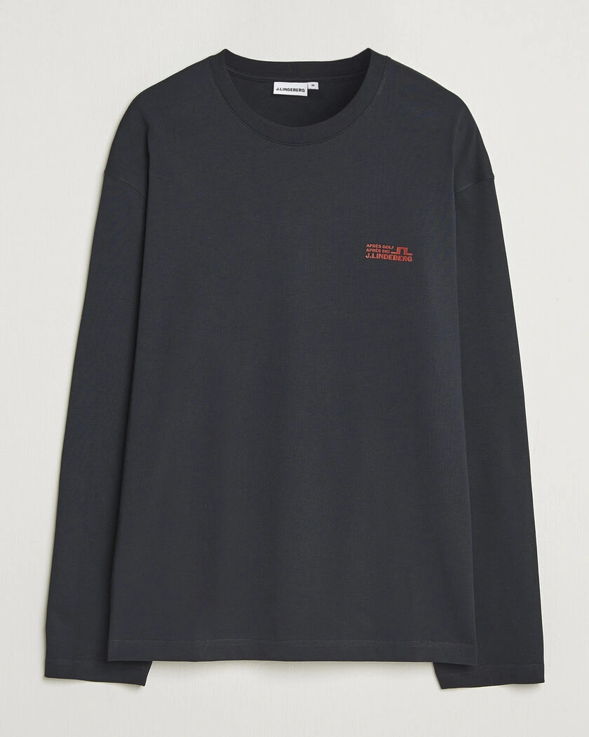 J.Lindeberg Walsh Printed Long Sleeve T-Shirt Black – Schwarz