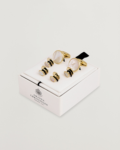 Amanda Christensen Cufflink & Shirt Studs Set Gold – Gold