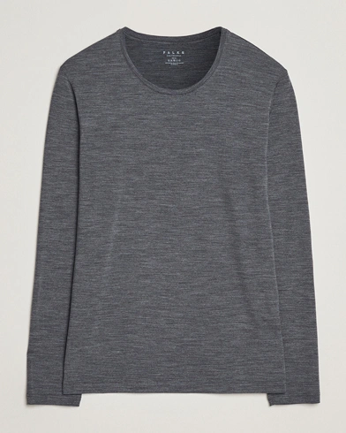 Falke Clima Wool Wool Long Sleeve T-Shirt Dark Grey Heather – Grau