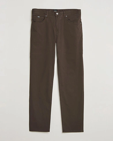 BOSS BLACK Re.Maine Cotton 5-Pocket Pants Dark Brown – Braun