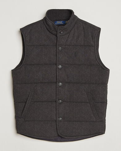 Polo Ralph Lauren Knitted Herringbone Vest Dark Charcoal Heather – Grau