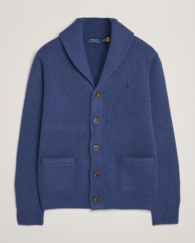 Polo Ralph Lauren Wool/Cashmere Shawl Collar Cardigan Navy Heather – Blau