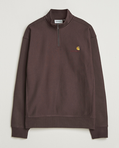 Carhartt WIP Half Zip American Script Sweat Palisander – Braun