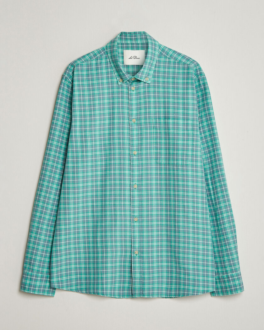 LES DEUX Kent Check Shirt Allure Blue – Grün
