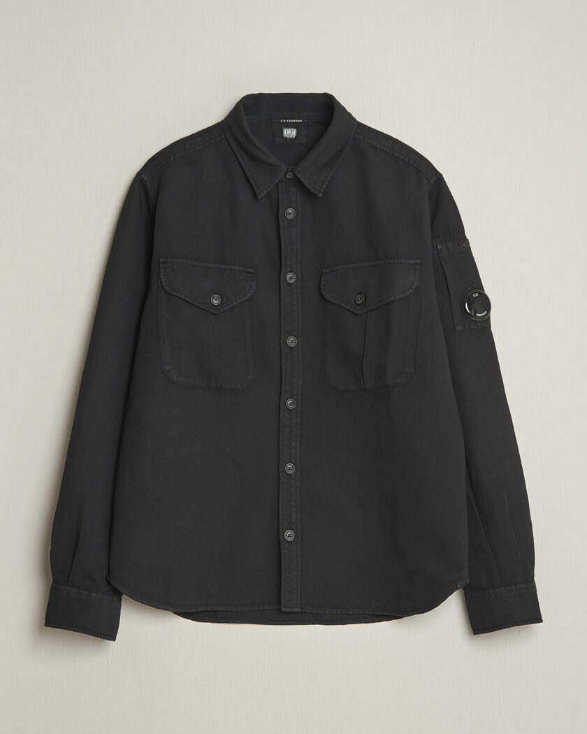 C.P. Company Cotton/Linen Pocket Shirt Black – Schwarz