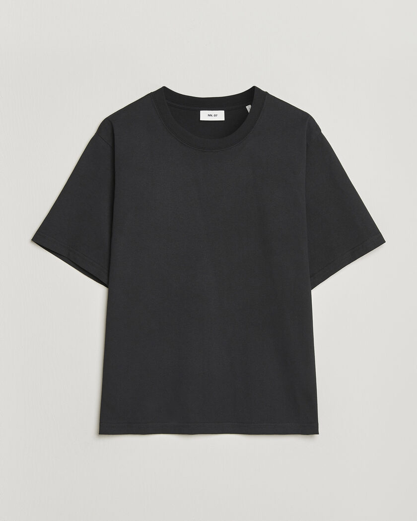 NN07 Jett Washed Crew Neck T-Shirt Black – Schwarz