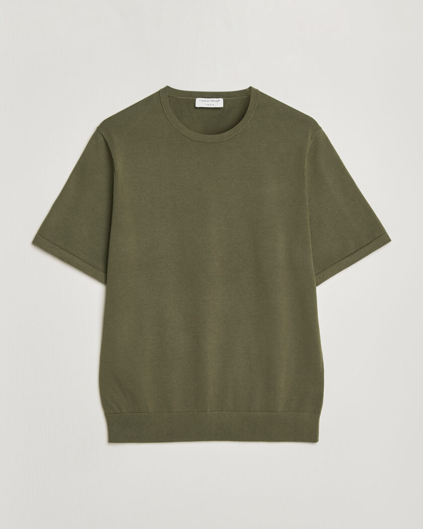 Tiger of Sweden Connor Cotton Knitted T-Shirt Kalamata Green – Grün