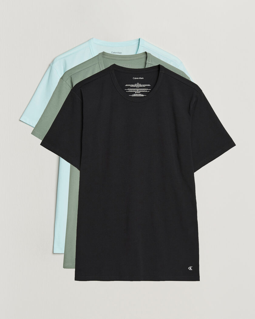 Calvin Klein 3-Pack Cotton Stretch Crew Neck T-Shirt Black/Blue/Green – Mehrfarbig