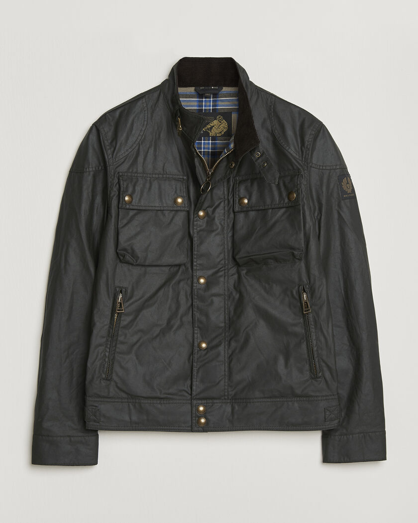 Belstaff Racemaster Waxed Jacket Faded Olive – Grün