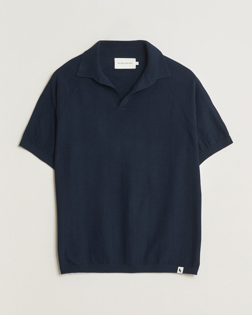 Peregrine Alma Cotton Structure Polo Navy – Blau