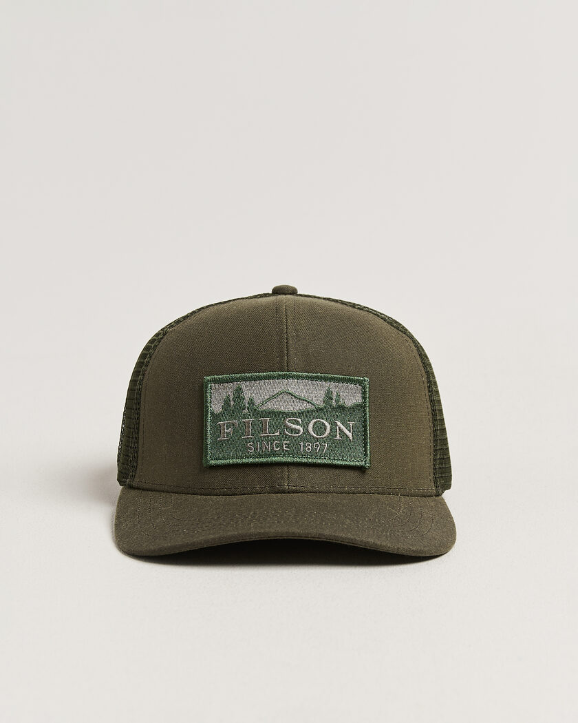 Filson Scenic Waxed Logger Mesh Cap Otter Green – Grün