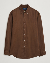  Custom Fit Linen Button Down Chocolate Mousse