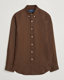  Slim Fit Linen Button Down Shirt Chocolate Mousse