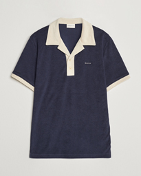  Towelling Resort Collar Polo Evening Blue