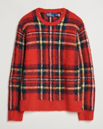  Plaid Wool Sweater Red Combo