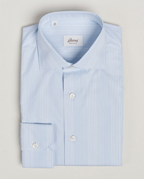  Slim Fit Striped Dress Shirt Light Blue