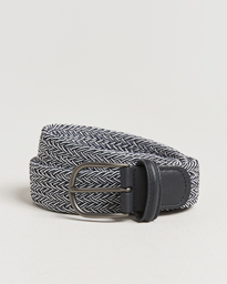  Stretch Woven 3,5 cm Belt Navy/White