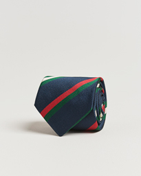  Classic Reppe Stripe Silk Tie Navy/Red/Green/White