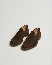 Tricker's James Penny Loafers Chocolate Suede