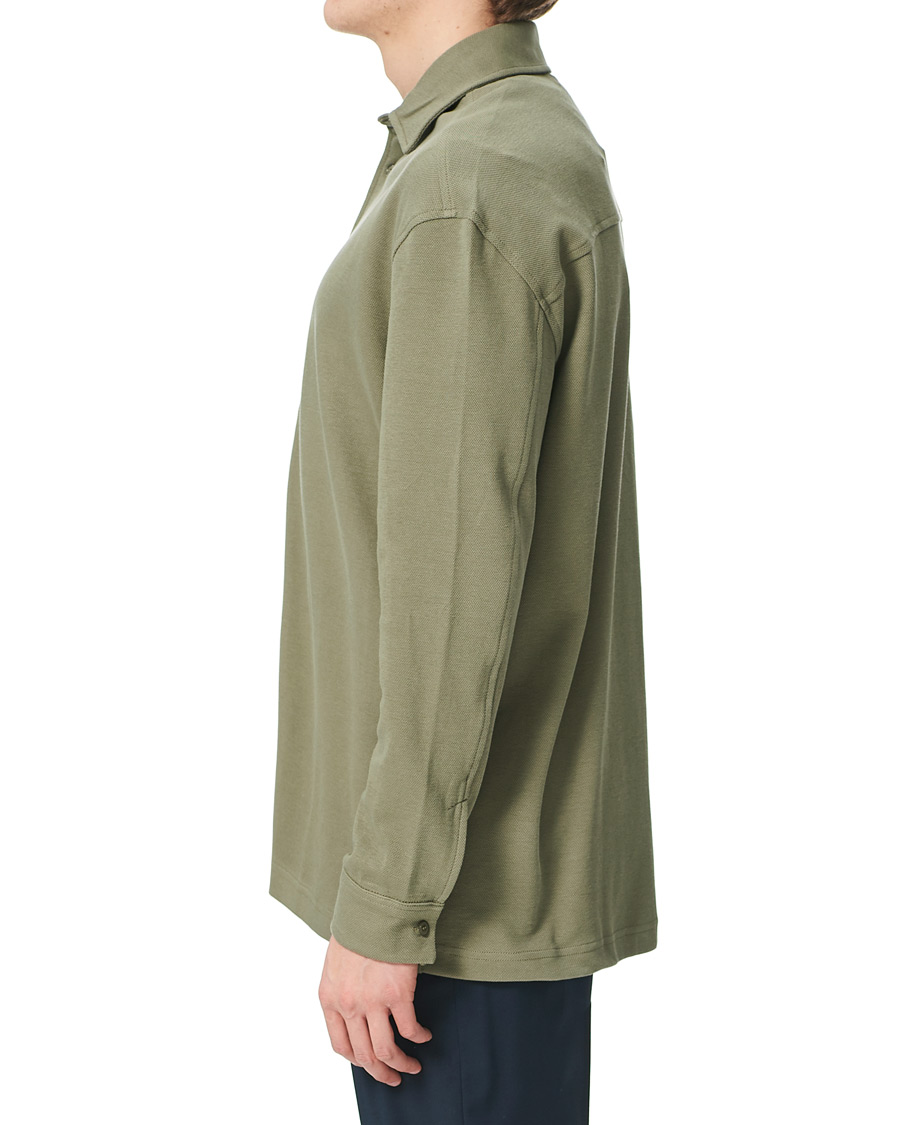 Herren | Pullover | Samsøe Samsøe | Samsøe & Samsøe Abuto Cotton Piquet Shirt Deep Lichen Green