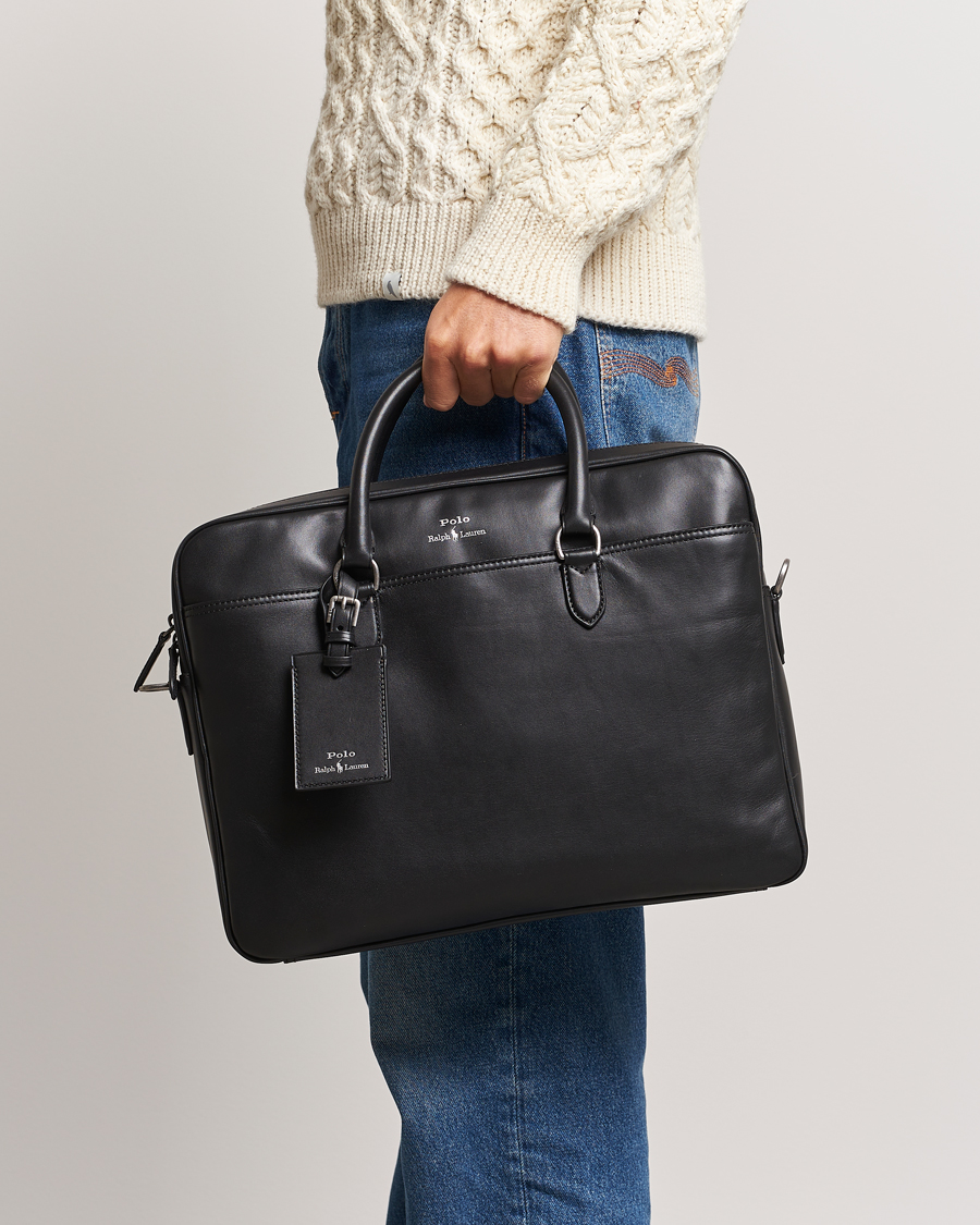 Herren |  | Polo Ralph Lauren | Leather Briefcase Black