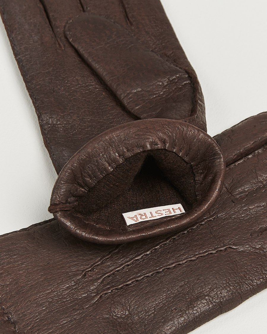 Herren | Hestra Peccary Handsewn Cashmere Glove Espresso | Hestra | Peccary Handsewn Cashmere Glove Espresso