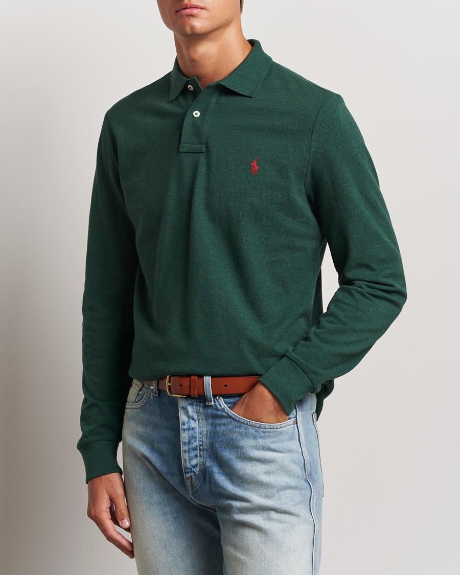 Herren | Langarm-Poloshirts | Polo Ralph Lauren | Custom Slim Fit Long Sleeve Polo Scotch Pine Heather