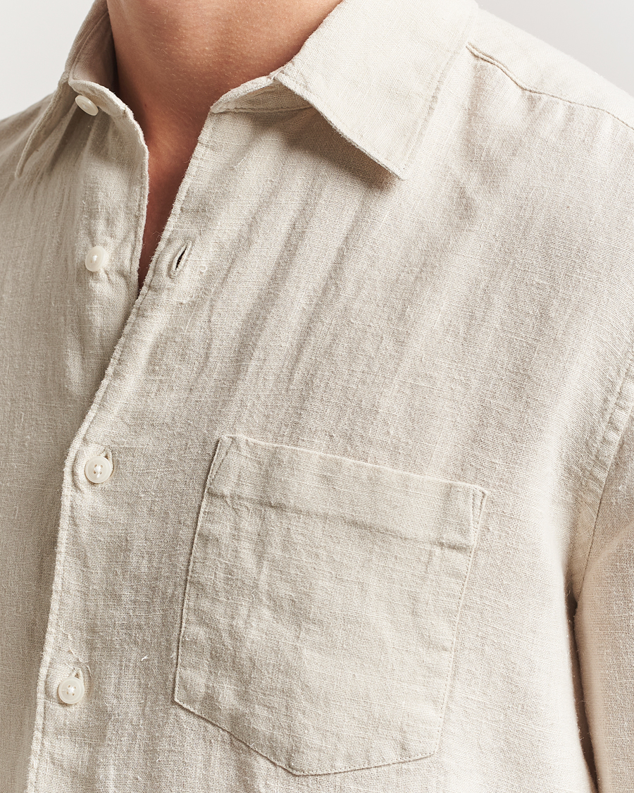 Herren | Hemden | A Day's March | Abu Linen Shirt Sand