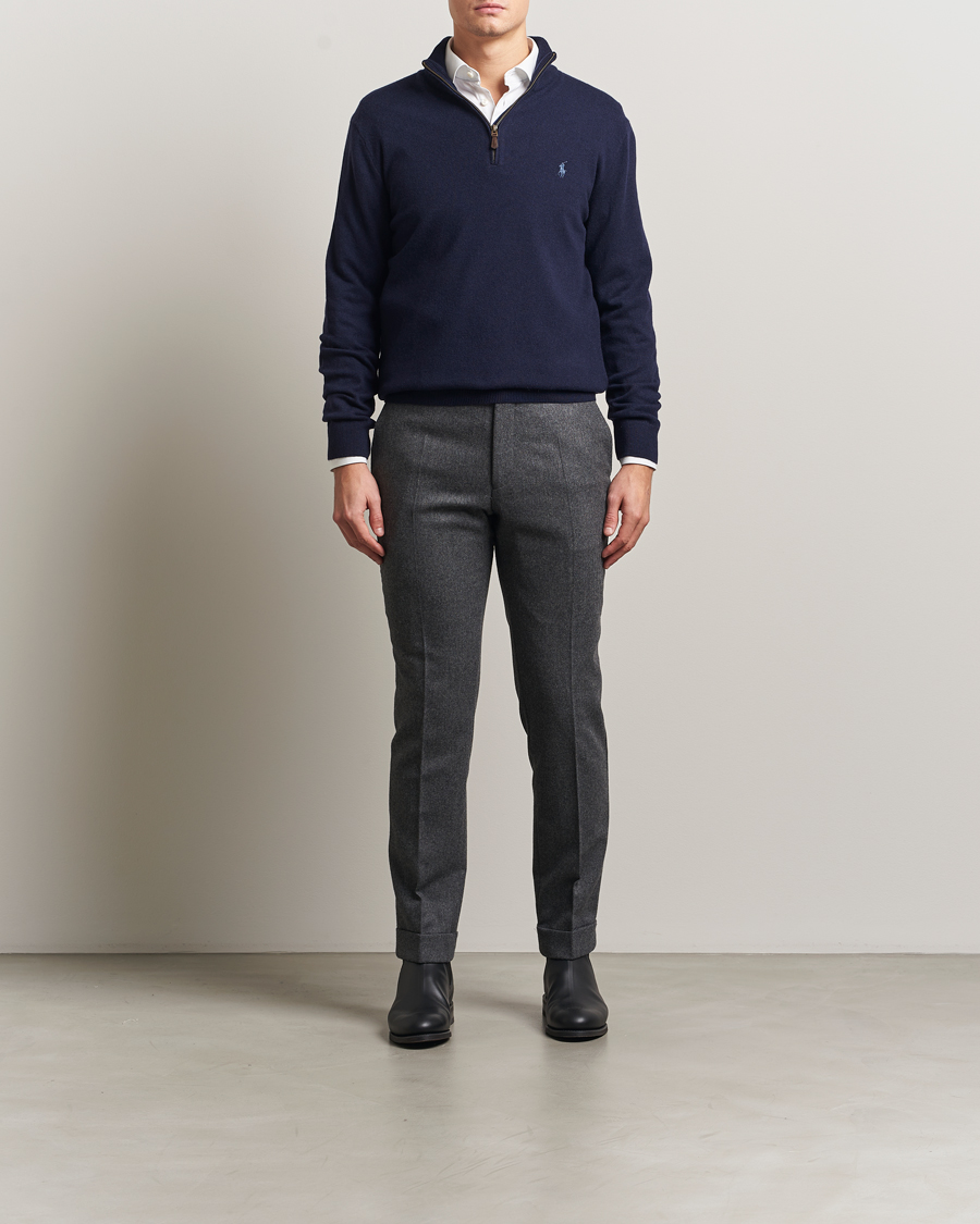 Herren | Pullover | Polo Ralph Lauren | Merino Half-Zip Sweater Hunter Navy