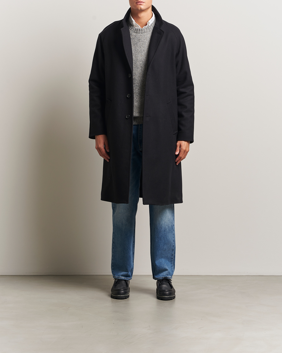 Herren | Jacken | Gloverall | Chesterfield Wool/Cashmere Refined Coat Black