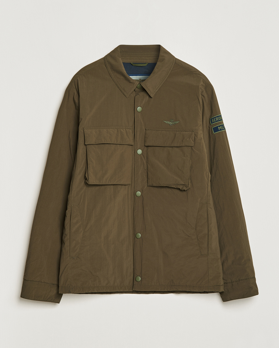 Herren | Jacken | Aeronautica Militare | Light Padded Pocket Shirt Jacket Off Green