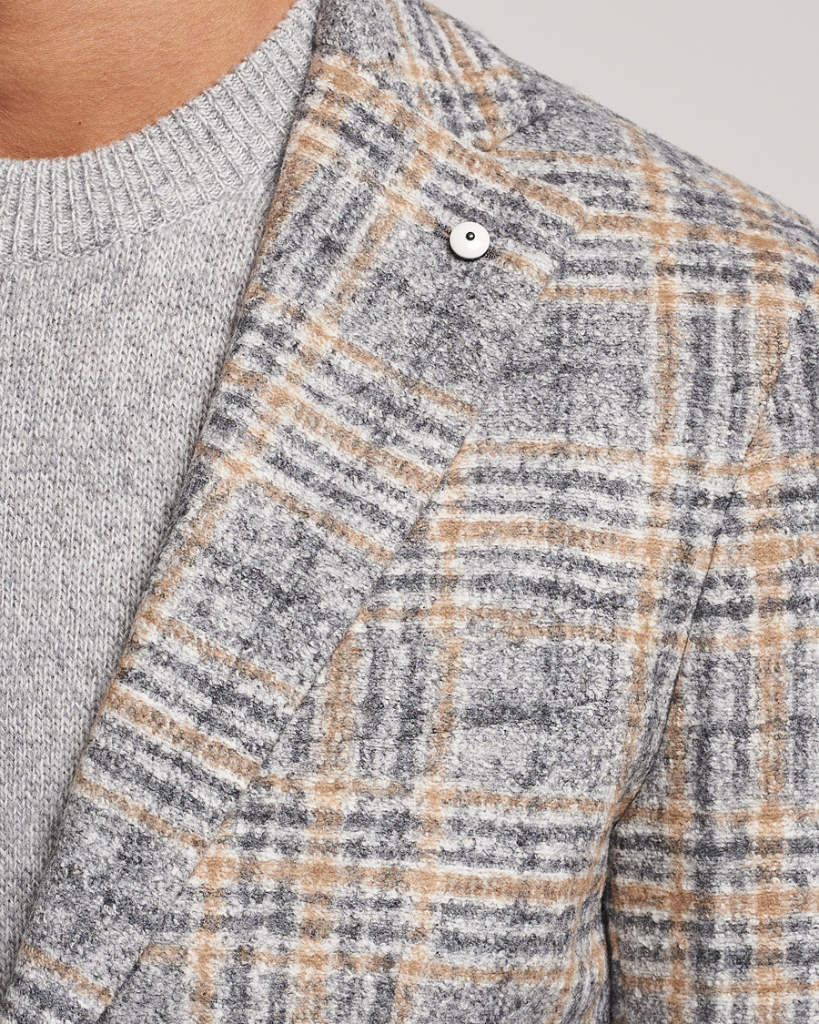 Herren | Sakkos | L.B.M. 1911 | Jack Checked Cotton/Wool Jersey Blazer Grey