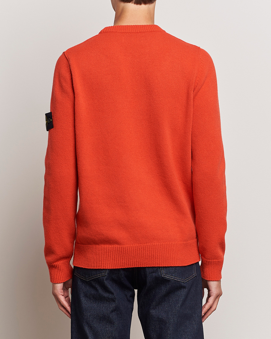 Herren | Pullover | Stone Island | Knitted Lambwool Sweater Orange Red