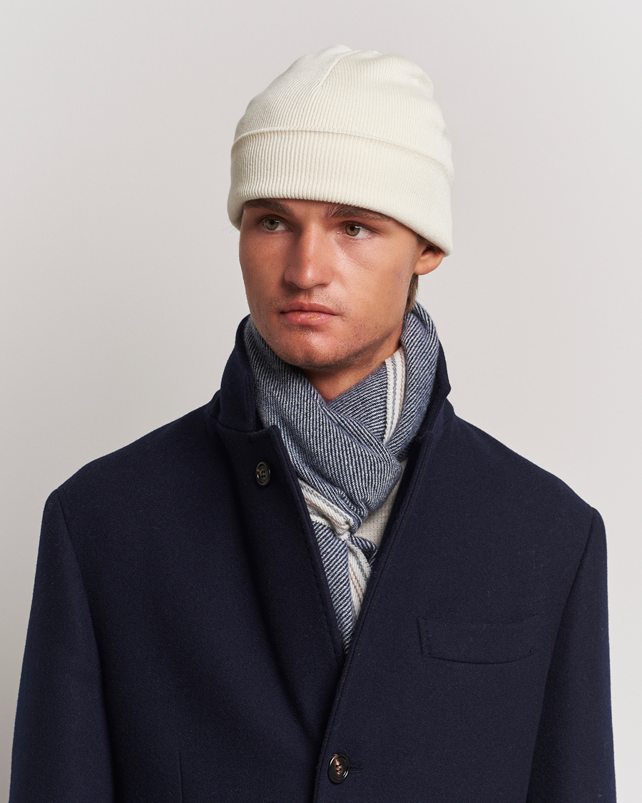Herren | Brunello Cucinelli Cashmere Beanie Off White | Brunello Cucinelli | Cashmere Beanie Off White
