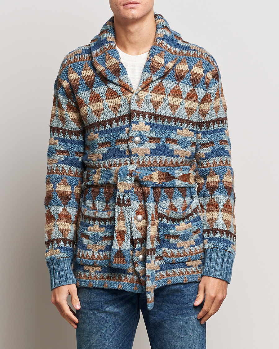 Herren | Pullover | RRL | Ranch Shawl Collar Cardigan Brown/Blue