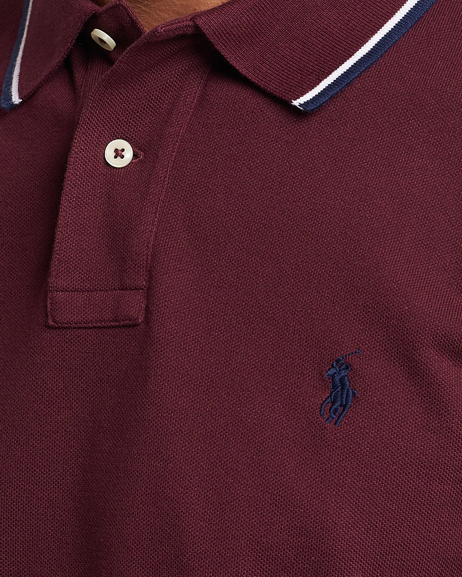 Herren | Poloshirts | Polo Ralph Lauren | Custom Slim Fit Piped Polo Harvard Wine