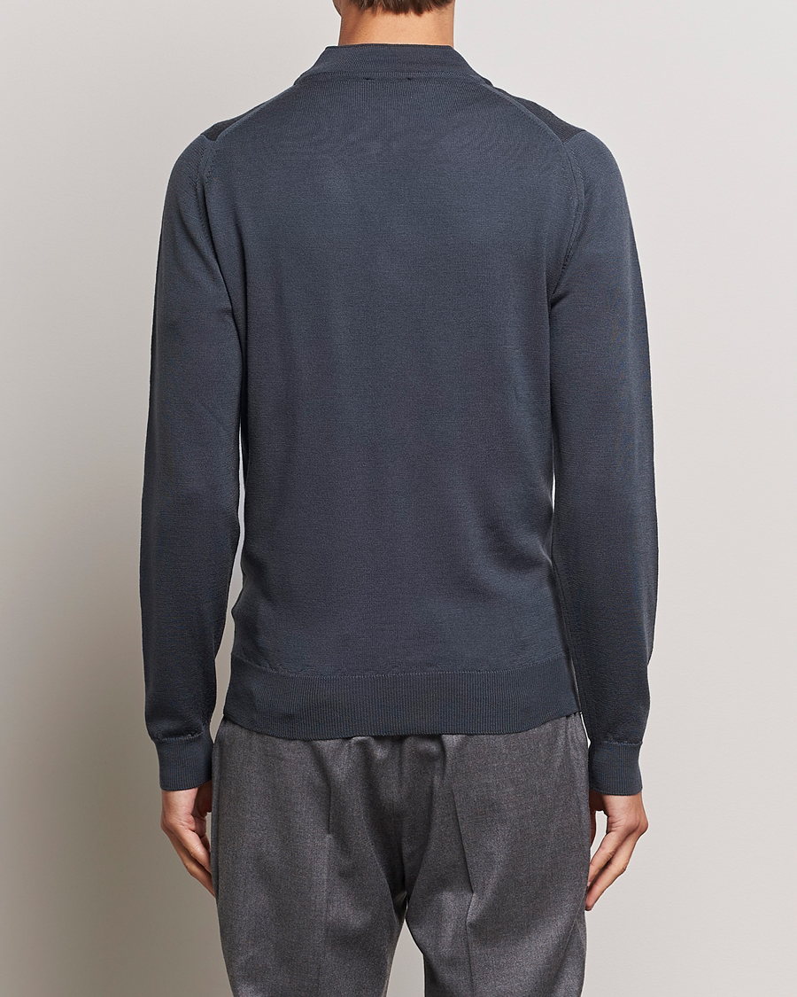 Herren | Pullover | John Smedley | Maclean Extra Fine Merin Full Zip Slate Grey
