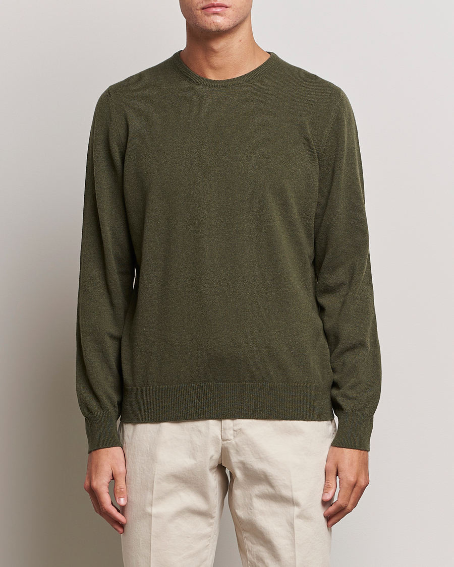 Herren |  | Gran Sasso | Wool/Cashmere Crew Neck Olive Green