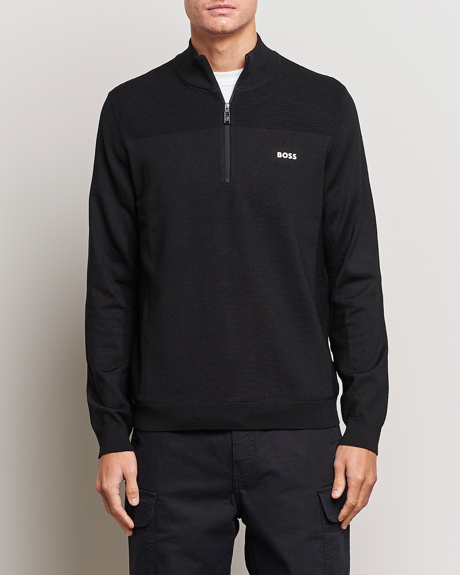 Herren |  | BOSS GREEN | Momentum Knitted Half Zip Black