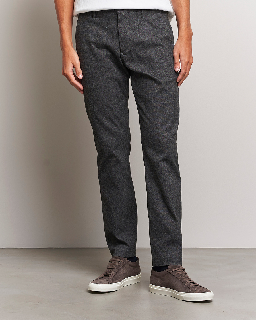 Herren |  | NN07 | Theo Brushed Cotton Trousers Black Melange