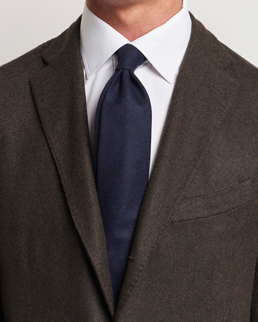 Herren |  | Amanda Christensen | Wool Flannel 8cm Tie Navy