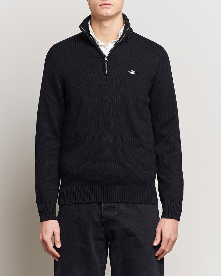 Herren |  | GANT | Cotton Half Zip Black