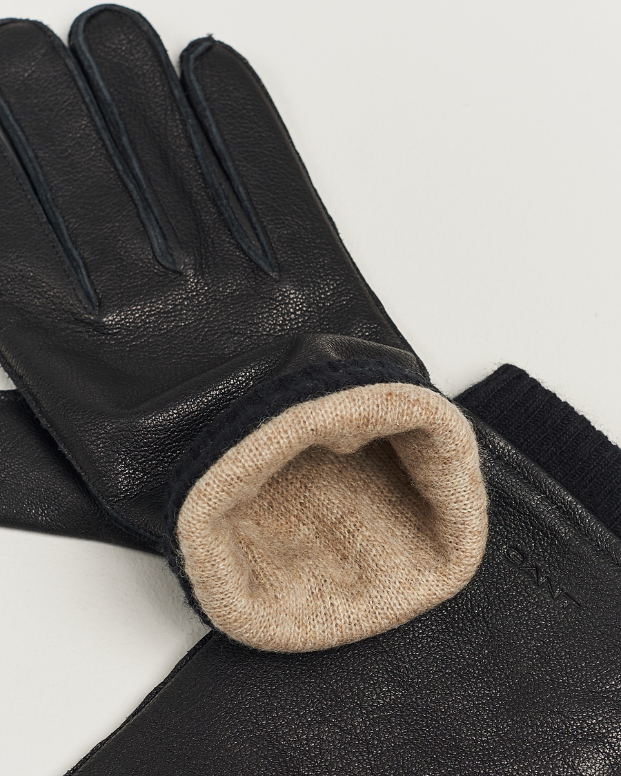 Herren |  | GANT | Cashmere Lined Leather Gloves Black