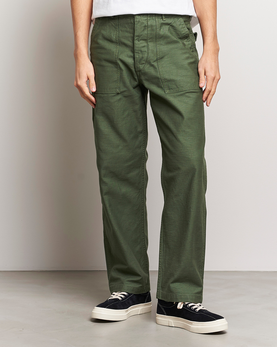 orSlow Regular Fit Original Sateen Fatigue Pants Green