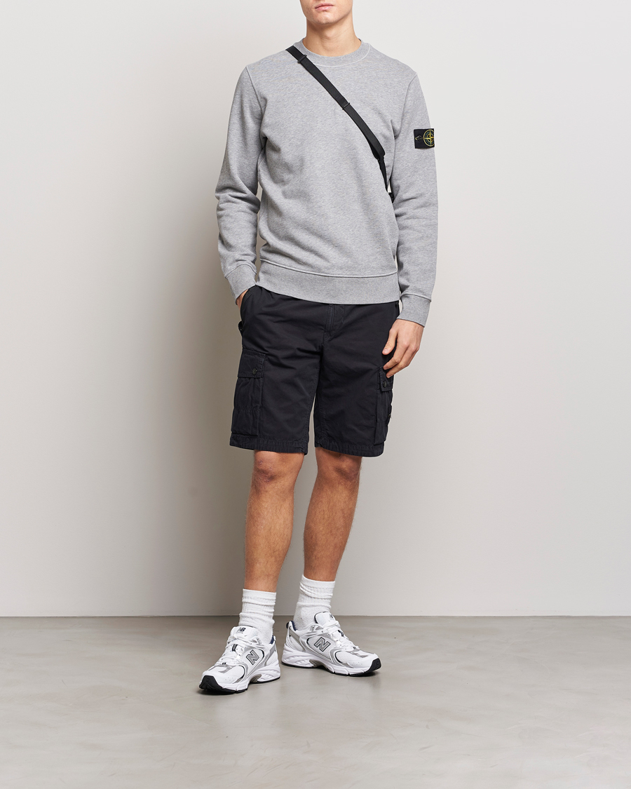 Herren | Pullover | Stone Island | Garment Dyed Cotton Sweatshirt Melange Grey