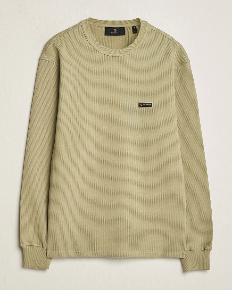Herren | Pullover | Belstaff | Tarn Long Sleeve Waffle Sweatshirt Aloe