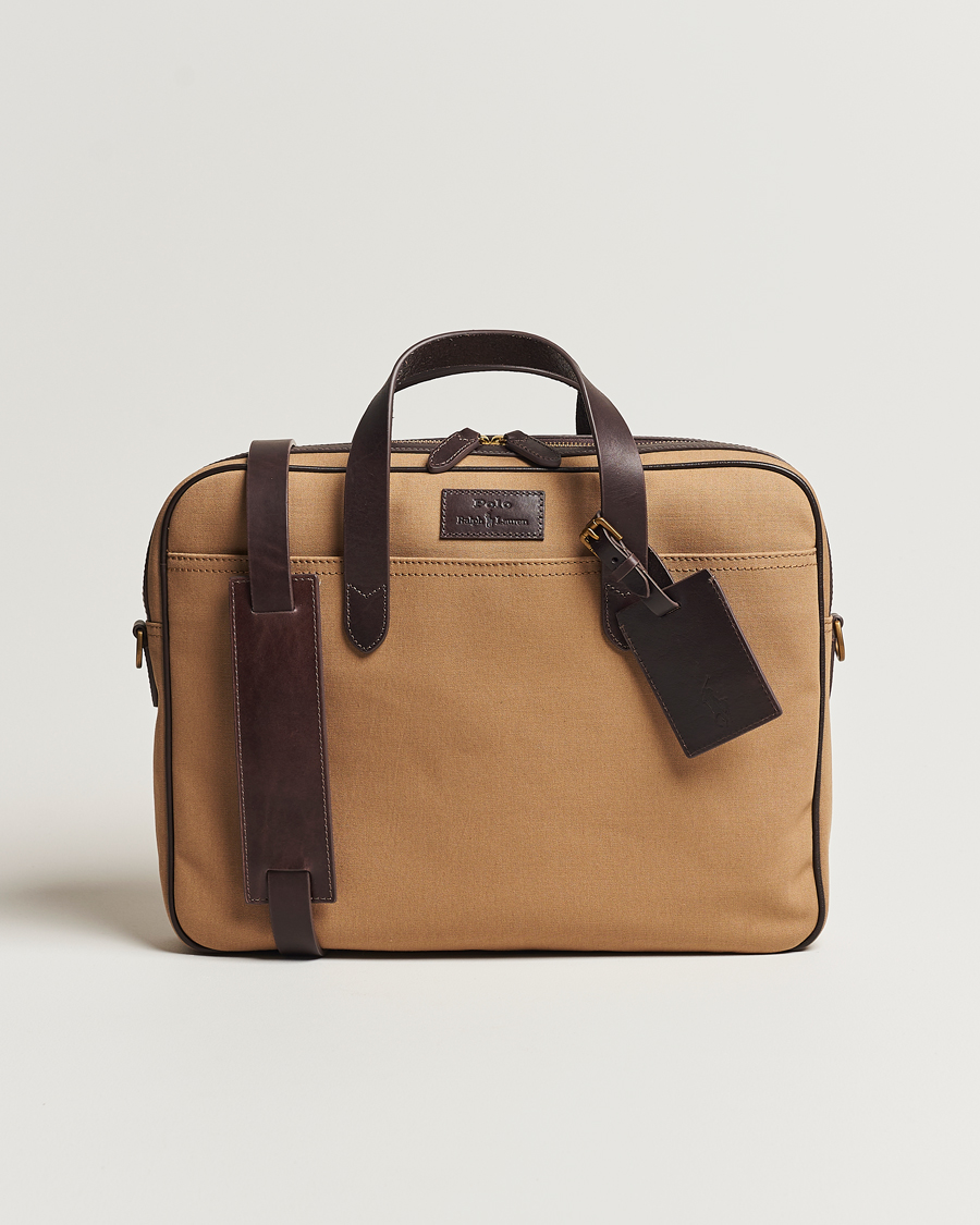 Herren | Polo Ralph Lauren Canvas/Leather Computer Bag Tan | Polo Ralph Lauren | Canvas/Leather Computer Bag Tan