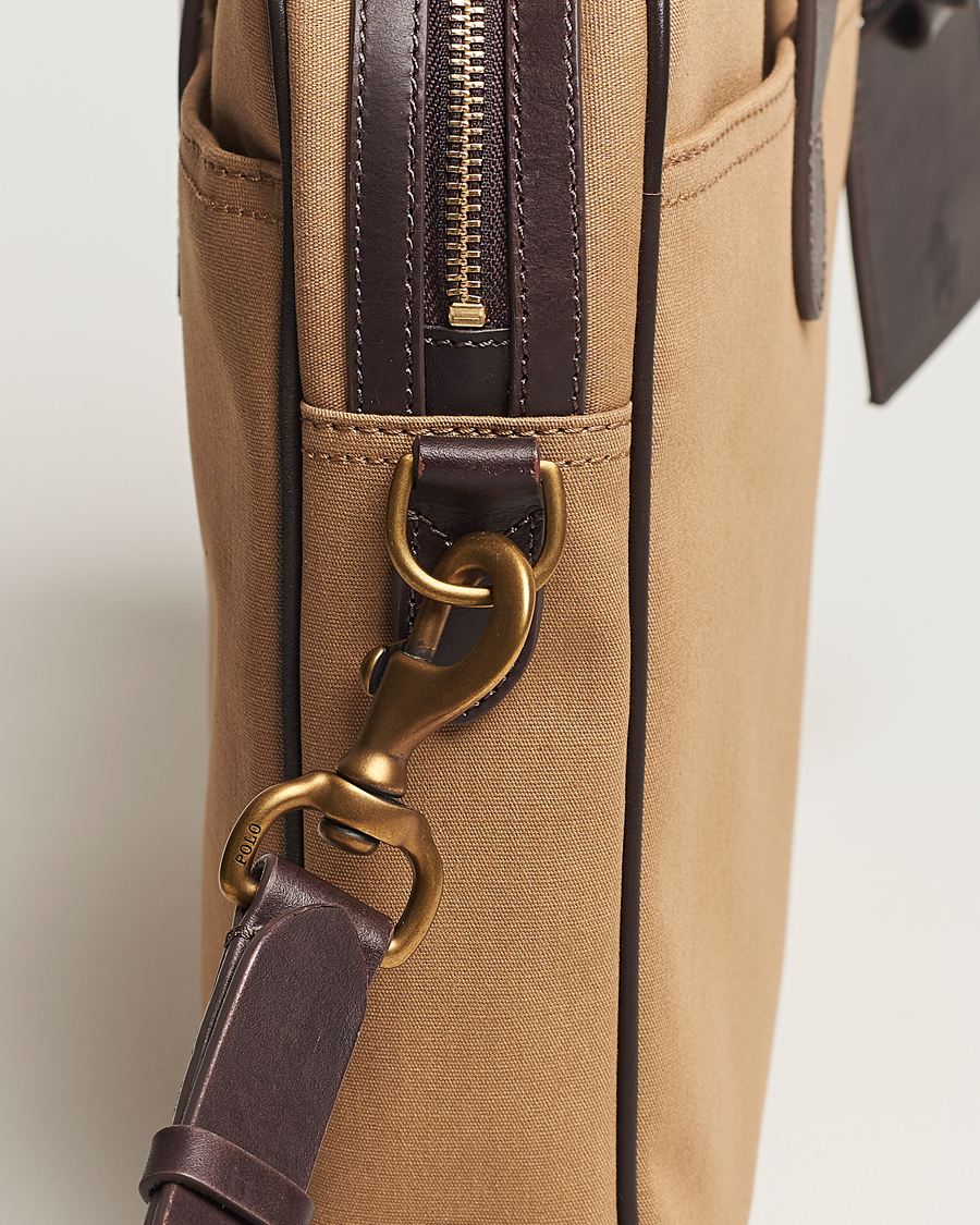 Herren | Polo Ralph Lauren Canvas/Leather Computer Bag Tan | Polo Ralph Lauren | Canvas/Leather Computer Bag Tan