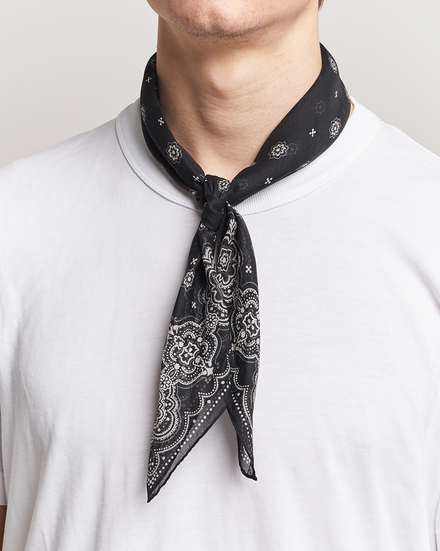 Herren | Kategorie | Amanda Christensen | Cotton Voilé Printed Medallion Bandana Black